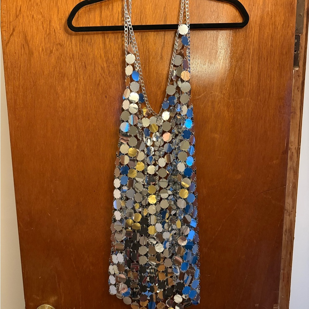 Metallic Disc Chainmail Dress